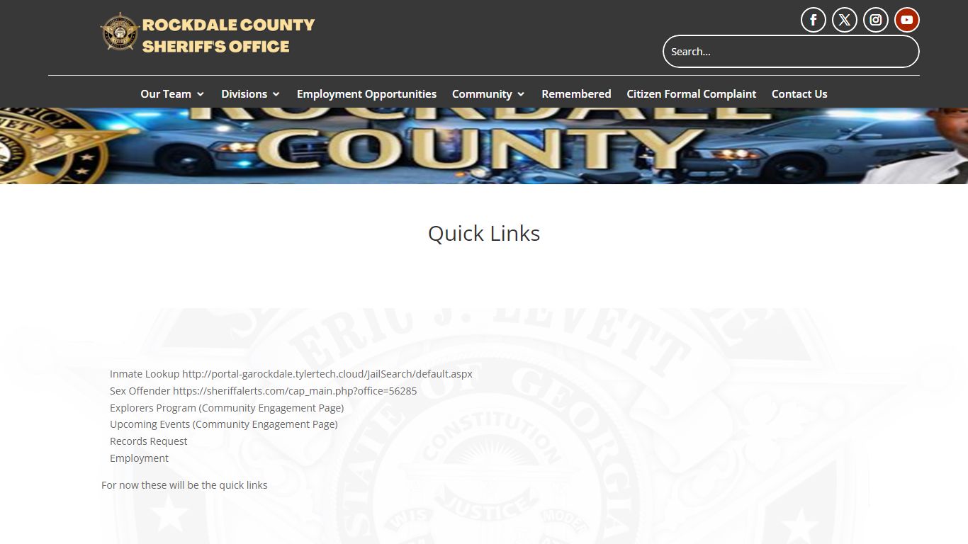 Quick Links - Rockdale County Sheriff's Office